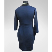 Granatowa elegancka sukienka z kieszeniami - Donna